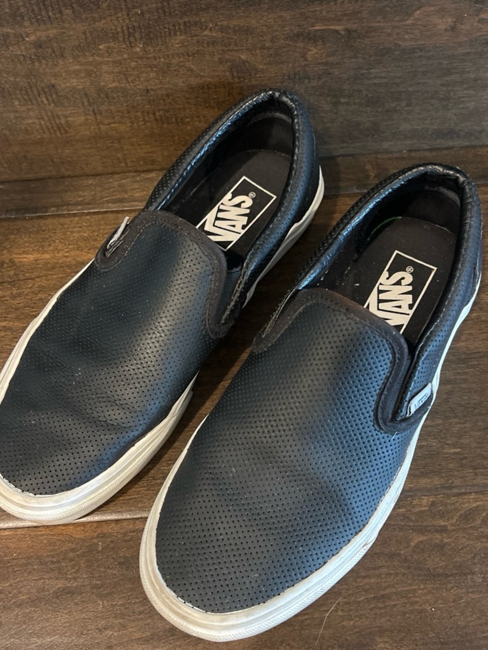 Vans Men's Black Perforated Slip-On Loafers